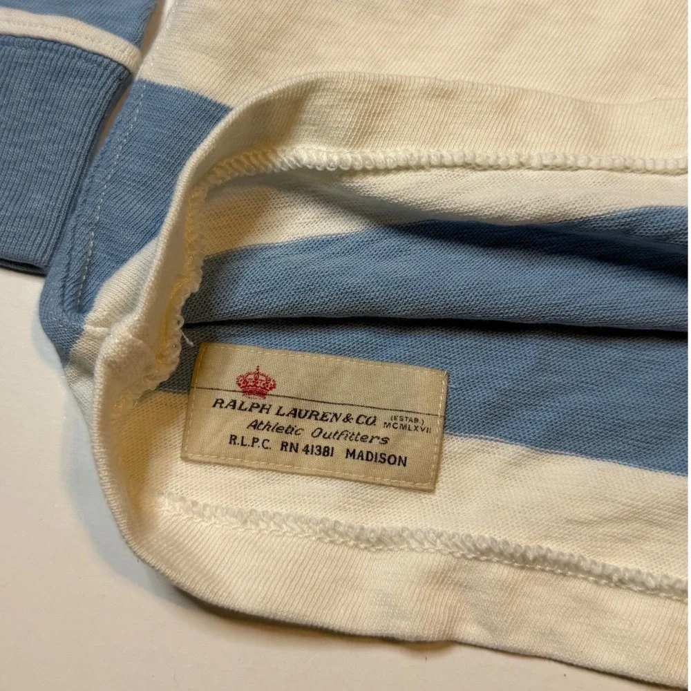 Polo Ralph Lauren Rugby Shirt Size Md Striped Rowing Team Patched #2